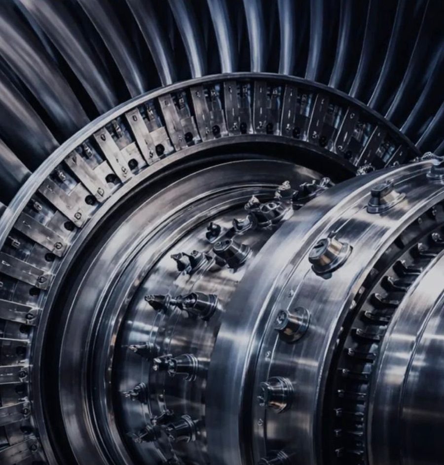 Gas turbine blades close-up